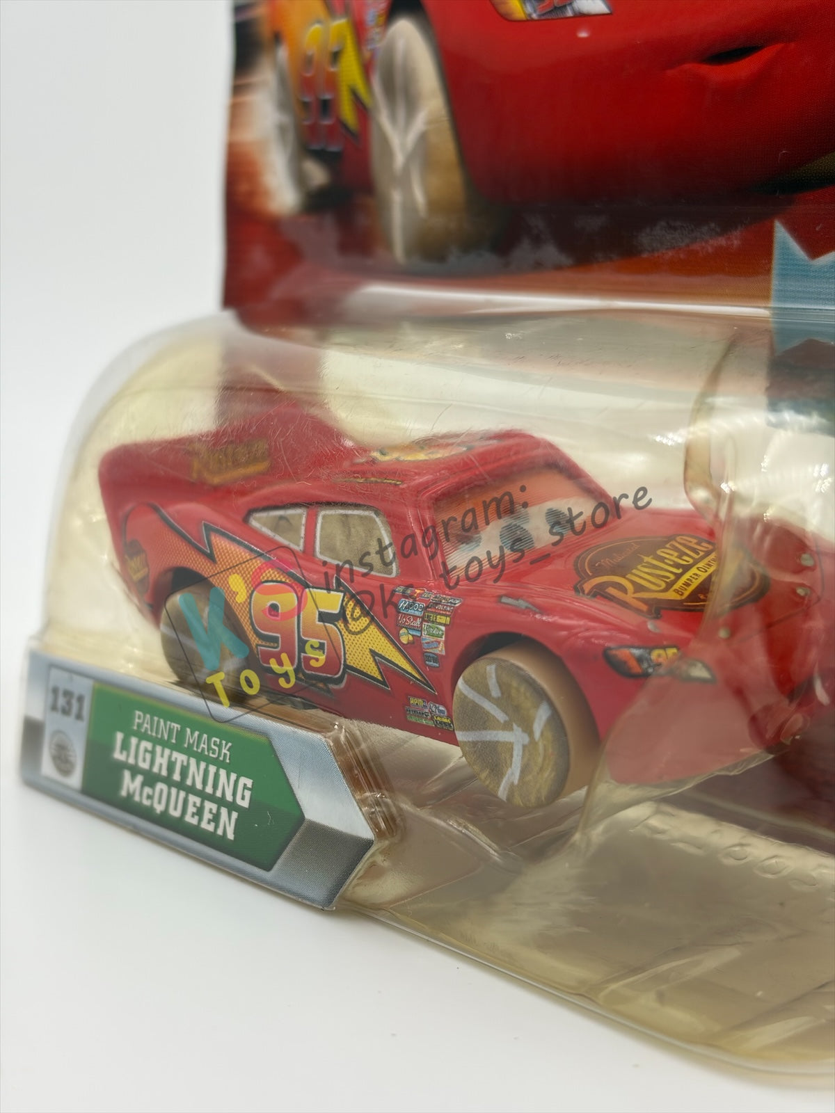 DISNEY PIXAR CARS BY MATTEL 1:55, "PAINT MASK LIGHTNING MCQUEEN" - CHASE LENTICULAR EYES SERIES - BNIP