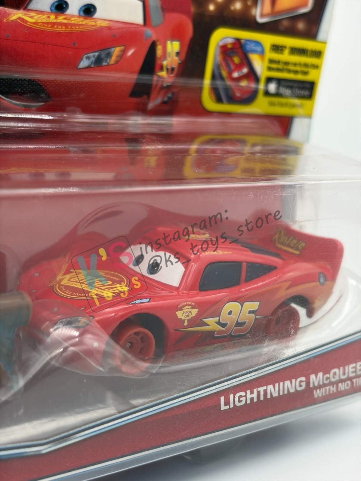 Disney Pixar Cars 1:55 by Mattel 2-Pack MATER WITH NO TIRES AND LIGHTNING MCQUEEN WITH NO TIRES - 95 RETURNS SERIES - BNIP