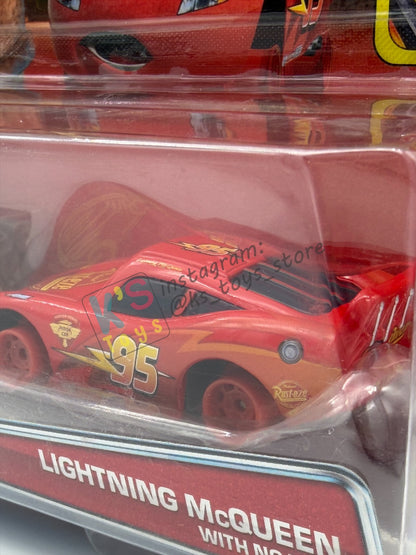 Disney Pixar Cars 1:55 by Mattel 2-Pack MATER WITH NO TIRES AND LIGHTNING MCQUEEN WITH NO TIRES - 95 RETURNS SERIES - BNIP