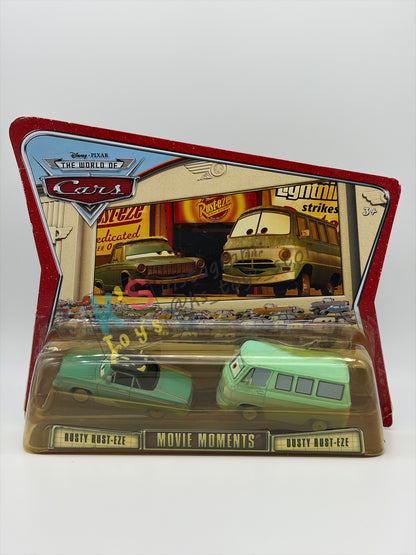 Disney Pixar Cars 1:55 by Mattel 2-Pack, "DUSTY RUST-EZE & RUSTY RUST-EZE" - THE WORLDS OF CARS SERIES - BNIP