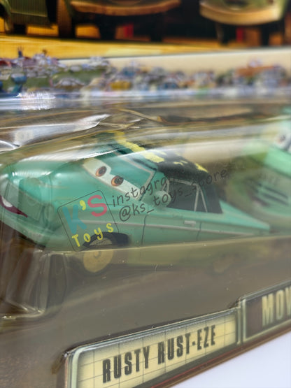 Disney Pixar Cars 1:55 by Mattel 2-Pack, "DUSTY RUST-EZE & RUSTY RUST-EZE" - THE WORLDS OF CARS SERIES - BNIP