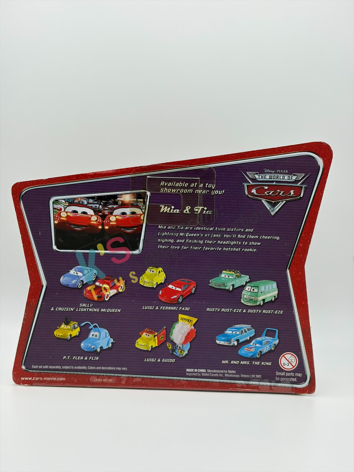 Disney Pixar Cars 1:55 by Mattel 2-Pack, "MIA AND TIA" - THE WORLDS OF CARS MOVIE MOMENT SERIES - BNIP