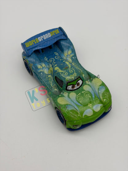PRE-OWNED / LOOSE DISNEY PIXAR CARS - "CARLA VELOSO" CARS 2 SERIES - PLAYED IN GOOD CONDITION