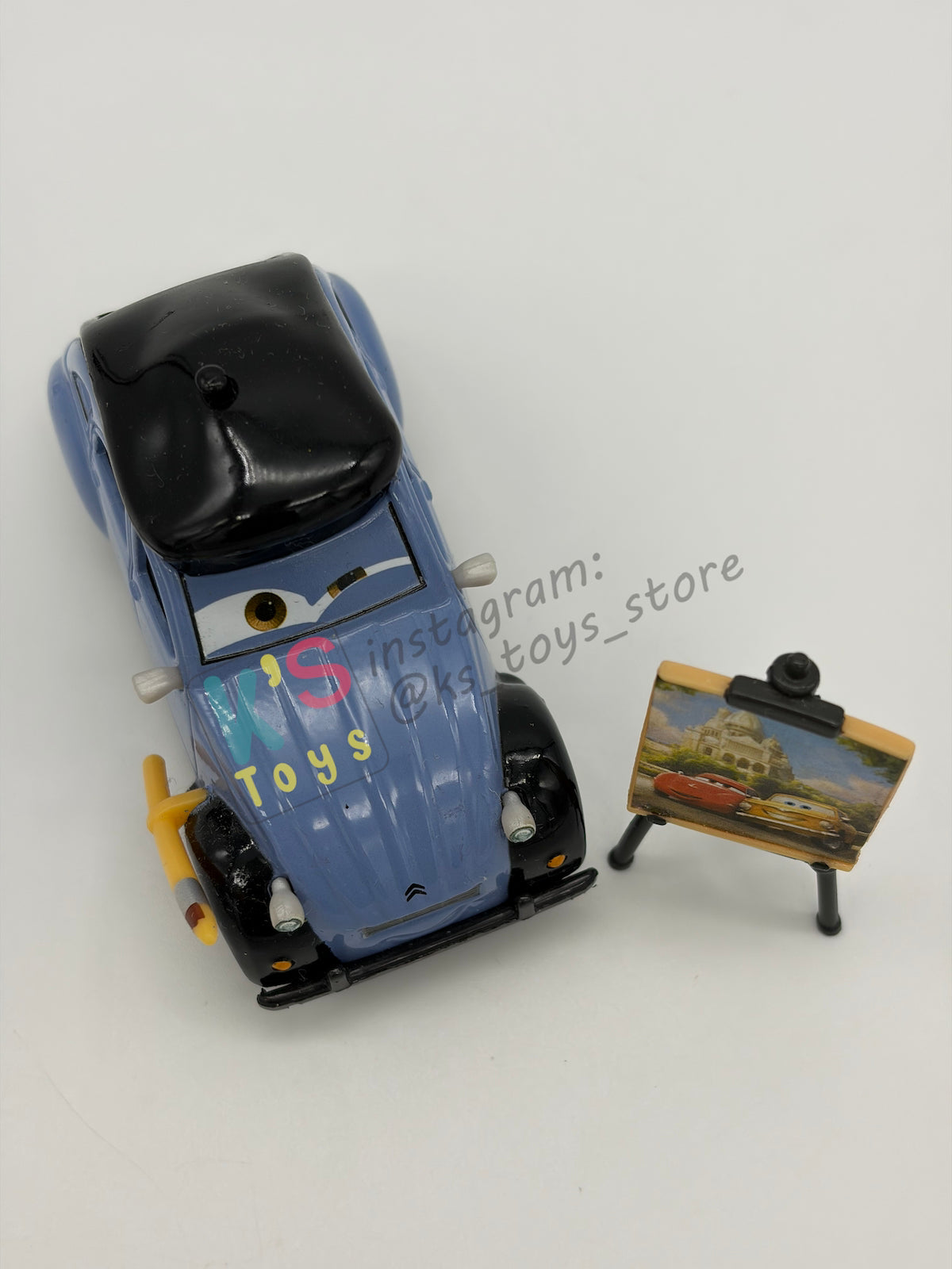 PRE-OWNED / LOOSE DISNEY PIXAR CARS 1:55 BY MATTEL - "HENRI MOTISSE" CARS 2 PARIS TOUR SERIES - NEAR MINT CONDITION