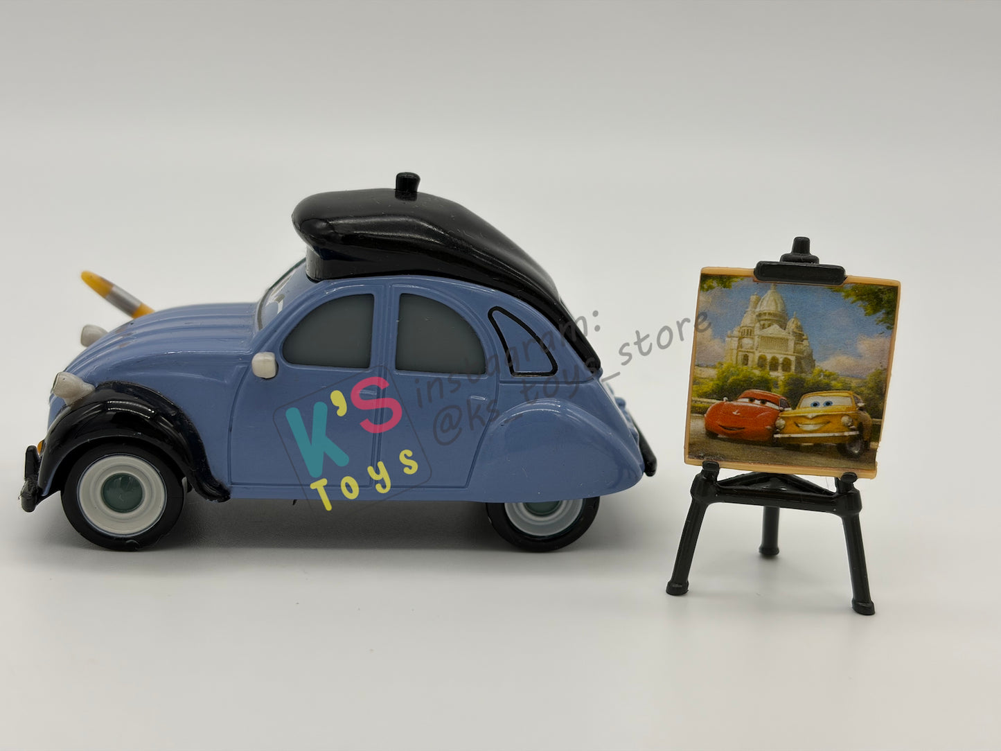 PRE-OWNED / LOOSE DISNEY PIXAR CARS 1:55 BY MATTEL - "HENRI MOTISSE" CARS 2 PARIS TOUR SERIES - NEAR MINT CONDITION