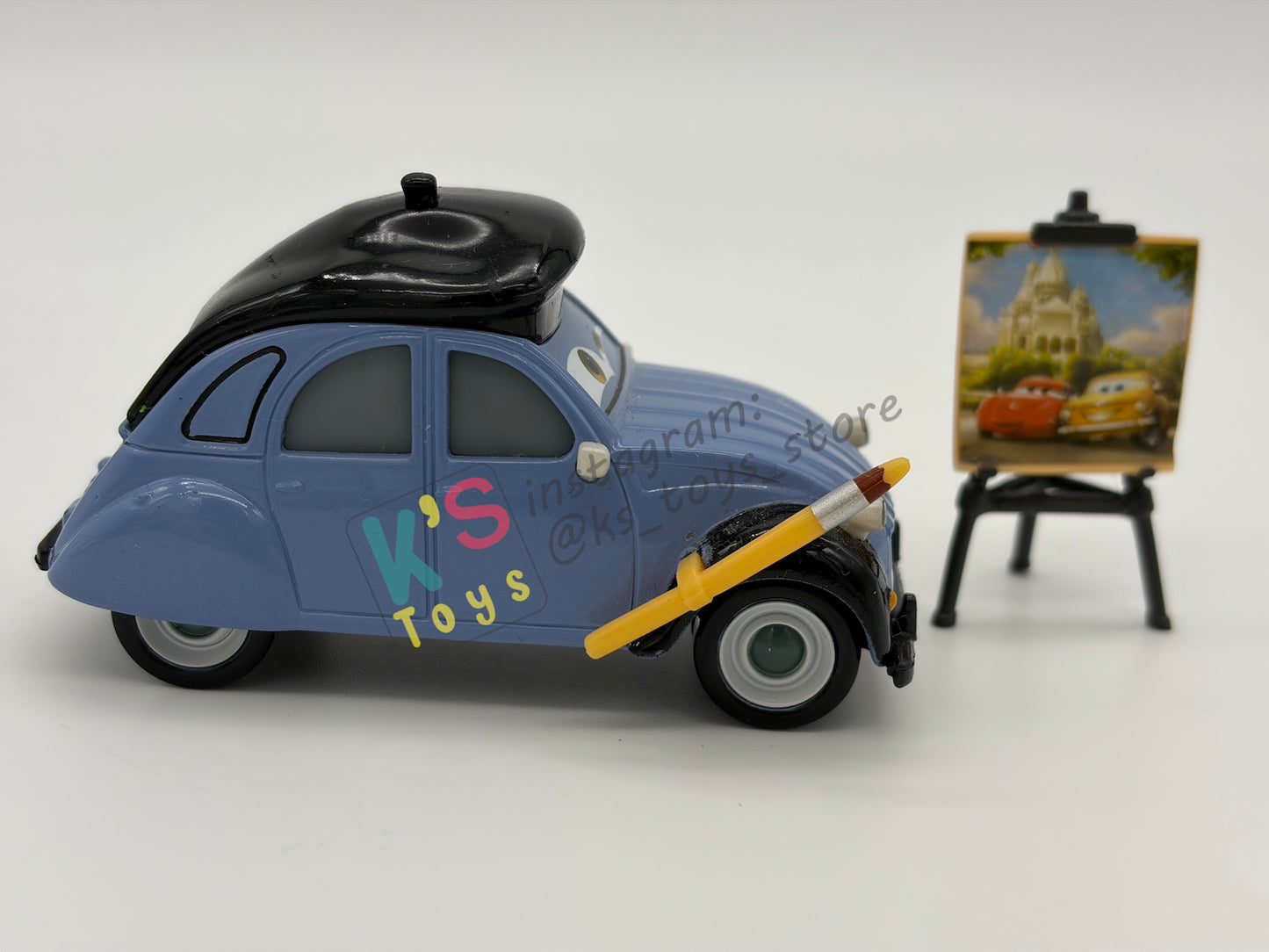 PRE-OWNED / LOOSE DISNEY PIXAR CARS 1:55 BY MATTEL - "HENRI MOTISSE" CARS 2 PARIS TOUR SERIES - NEAR MINT CONDITION