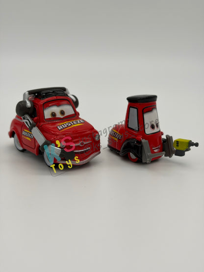 PRE-OWNED / LOOSE DISNEY PIXAR CARS 1:55 BY MATTEL - "NASCAR PIT CREW LUIGI & GUIDO" NASCAR SERIES - NEAR MINT CONDITION