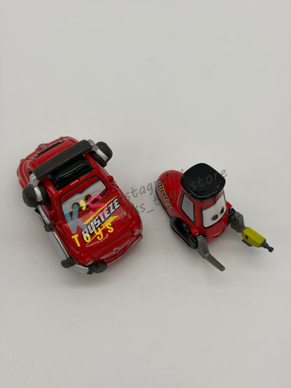 PRE-OWNED / LOOSE DISNEY PIXAR CARS 1:55 BY MATTEL - "NASCAR PIT CREW LUIGI & GUIDO" NASCAR SERIES - NEAR MINT CONDITION
