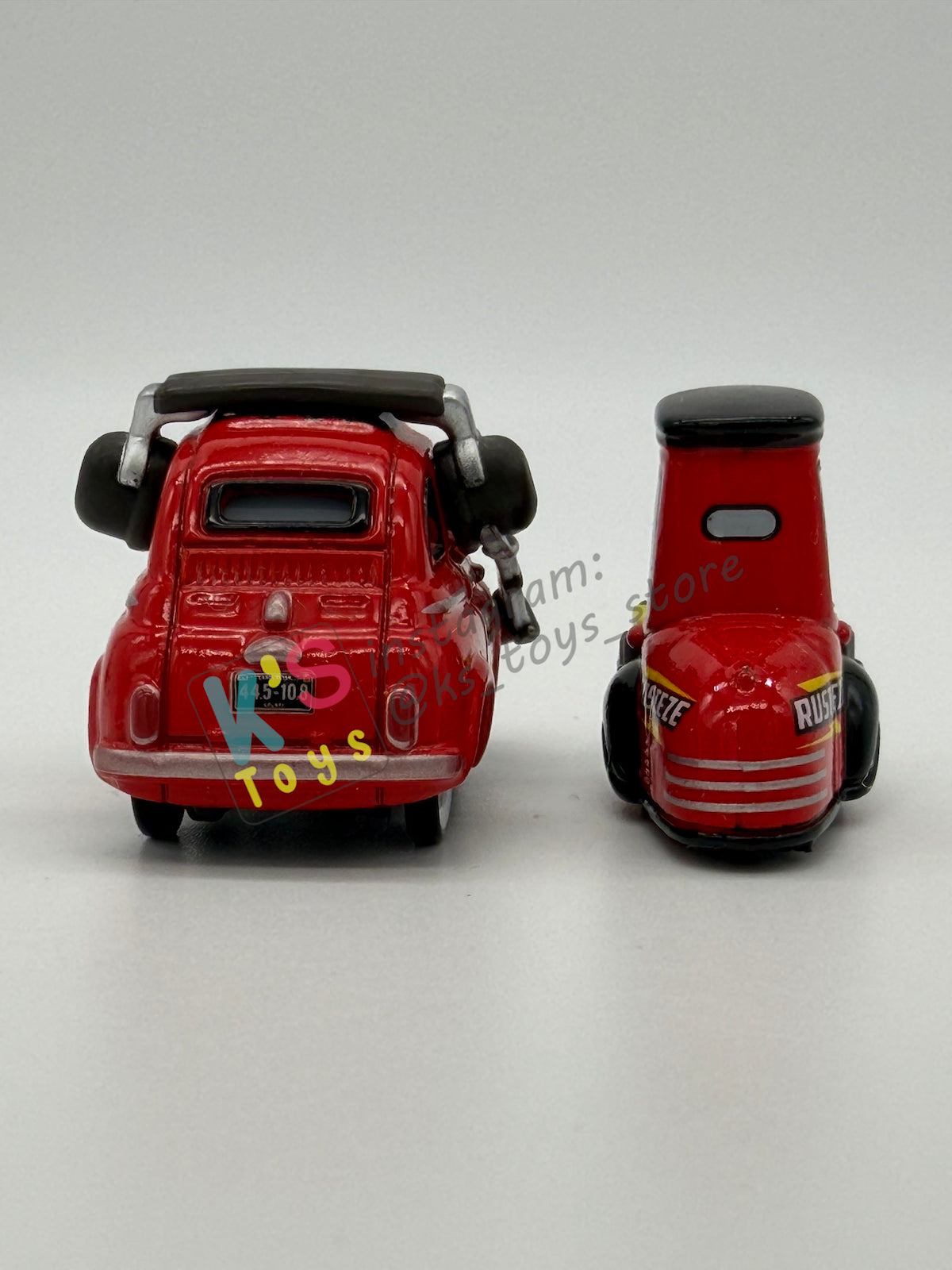 PRE-OWNED / LOOSE DISNEY PIXAR CARS 1:55 BY MATTEL - "NASCAR PIT CREW LUIGI & GUIDO" NASCAR SERIES - NEAR MINT CONDITION