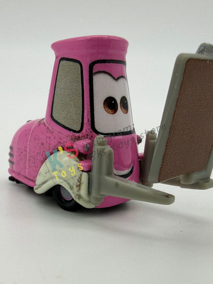 PRE-OWNED / LOOSE DISNEY PIXAR CARS 1:55 BY MATTEL - "JESSICA CARVILL (MISSING CONE)" CARS ONT HE ROAD SERIES - NEAR MINT CONDITION