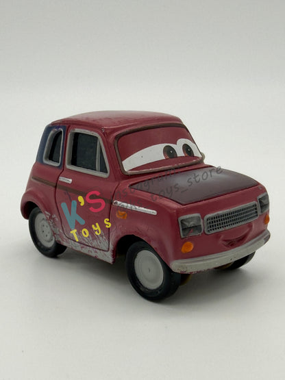 PRE-OWNED / LOOSE DISNEY PIXAR CARS 1:55 BY MATTEL - "JUSTIN PARTSON" CARS 2 PARIS PARTS MARKET SERIES - NEAR MINT CONDITION