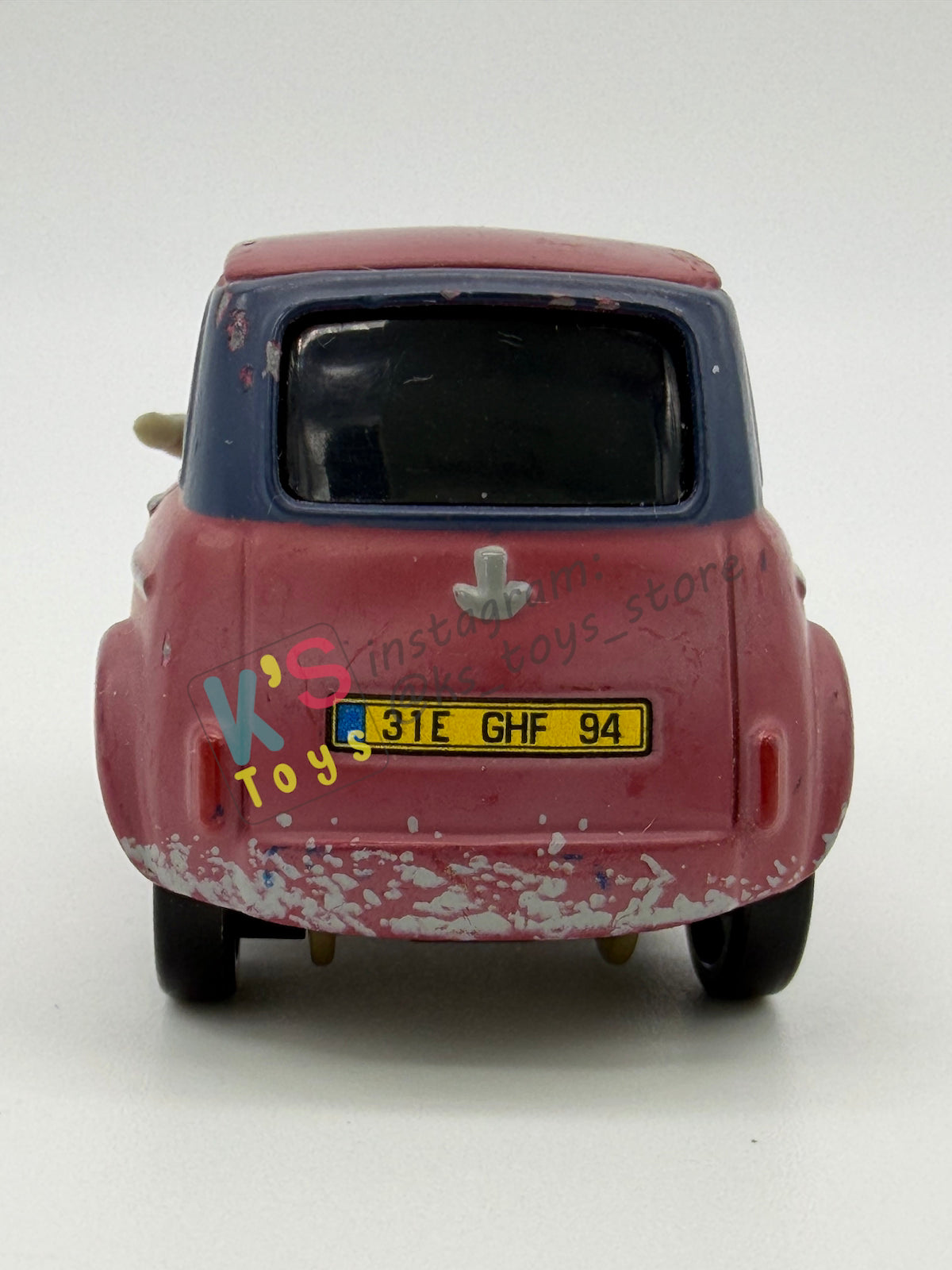 PRE-OWNED / LOOSE DISNEY PIXAR CARS 1:55 BY MATTEL - "JUSTIN PARTSON" CARS 2 PARIS PARTS MARKET SERIES - NEAR MINT CONDITION
