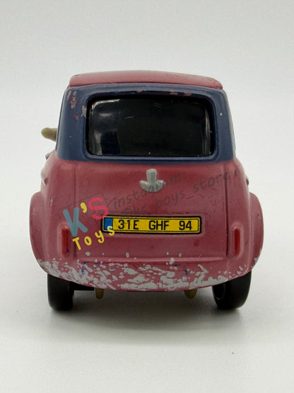 PRE-OWNED / LOOSE DISNEY PIXAR CARS 1:55 BY MATTEL - "JUSTIN PARTSON" CARS 2 PARIS PARTS MARKET SERIES - NEAR MINT CONDITION