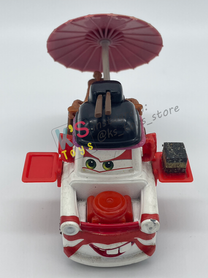 PRE-OWNED / LOOSE DISNEY PIXAR CARS BY MATTEL - "KABUKI MATER" - CARS 2 SERIES - PLAYED WITH GOOD CONDITION - READ DESCRIPTION!!!!!!!!!!!