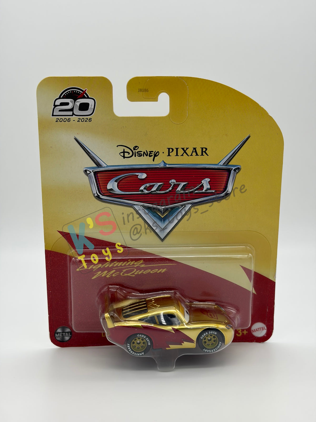 SPECIAL EDITION DISNEY PIXAR CARS BY MATTEL 1:55, "20TH ANNIVERSARY GOLDEN ANNIVERSARY LIGHTNING MCQUEEN" - 2026 PROMO 20TH ANNIVERSARY SERIES - BNIP