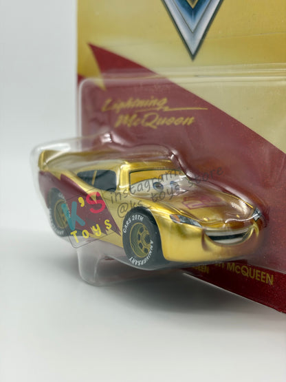 SPECIAL EDITION DISNEY PIXAR CARS BY MATTEL 1:55, "20TH ANNIVERSARY GOLDEN ANNIVERSARY LIGHTNING MCQUEEN" - 2026 PROMO 20TH ANNIVERSARY SERIES - BNIP