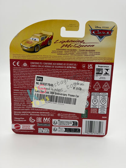 SPECIAL EDITION DISNEY PIXAR CARS BY MATTEL 1:55, "20TH ANNIVERSARY GOLDEN ANNIVERSARY LIGHTNING MCQUEEN" - 2026 PROMO 20TH ANNIVERSARY SERIES - BNIP