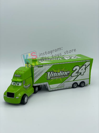 PRE-OWNED / LOOSE HAULER DISNEY PIXAR CARS BY MATTEL, STEVE CARSKI (VITOLINE HAULER),  IN PLAYED CONDITION AND MISSING PARTS - PLEASE READ DESCRIPTION!!!!!!!!!!