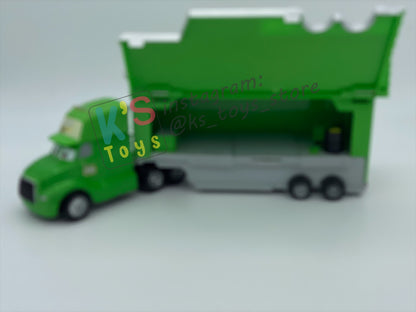PRE-OWNED / LOOSE HAULER DISNEY PIXAR CARS BY MATTEL, ROD TANGO / CHICK HICKS HAULER,  IN PLAYED CONDITION AND MISSING PARTS - PLEASE READ DESCRIPTION!!!!!!!!!!