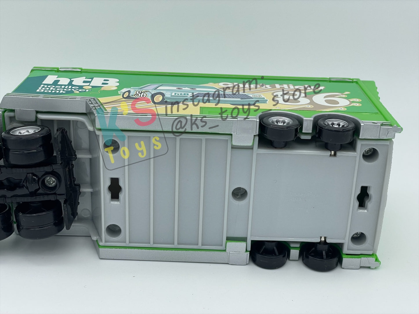 PRE-OWNED / LOOSE HAULER DISNEY PIXAR CARS BY MATTEL, ROD TANGO / CHICK HICKS HAULER,  IN PLAYED CONDITION AND MISSING PARTS - PLEASE READ DESCRIPTION!!!!!!!!!!