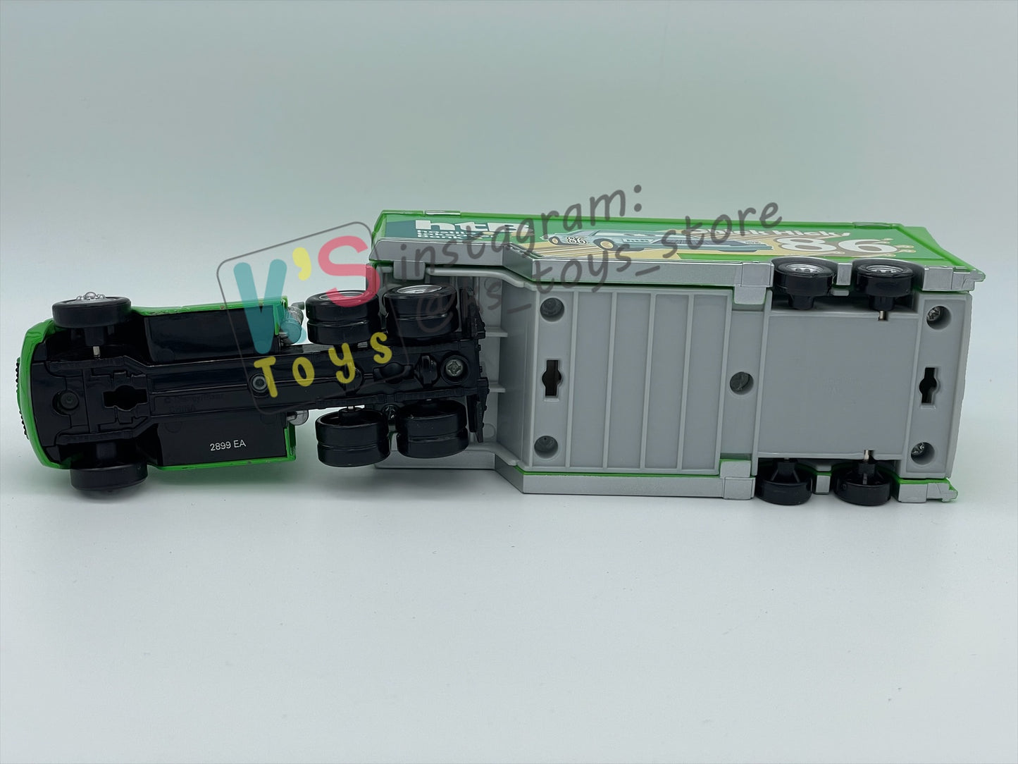 PRE-OWNED / LOOSE HAULER DISNEY PIXAR CARS BY MATTEL, ROD TANGO / CHICK HICKS HAULER,  IN PLAYED CONDITION AND MISSING PARTS - PLEASE READ DESCRIPTION!!!!!!!!!!