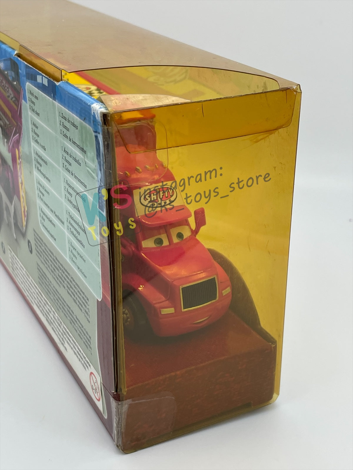 Hauler Disney Pixar Cars by Mattel, Shifty Drug team 35 Hauler - BLISTER CRACKED AND YELLOWING