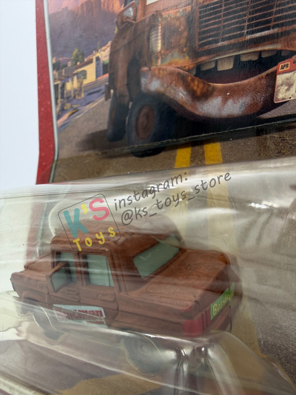 DISNEY PIXAR CARS 1:55 BY MATTEL, "FRED WITH BUMPER STICKERS" - THE WORLD OF CARS SERIES CHASE - BNIP