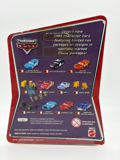DISNEY PIXAR CARS 1:55 BY MATTEL, "FRED WITH BUMPER STICKERS" - THE WORLD OF CARS SERIES CHASE - BNIP