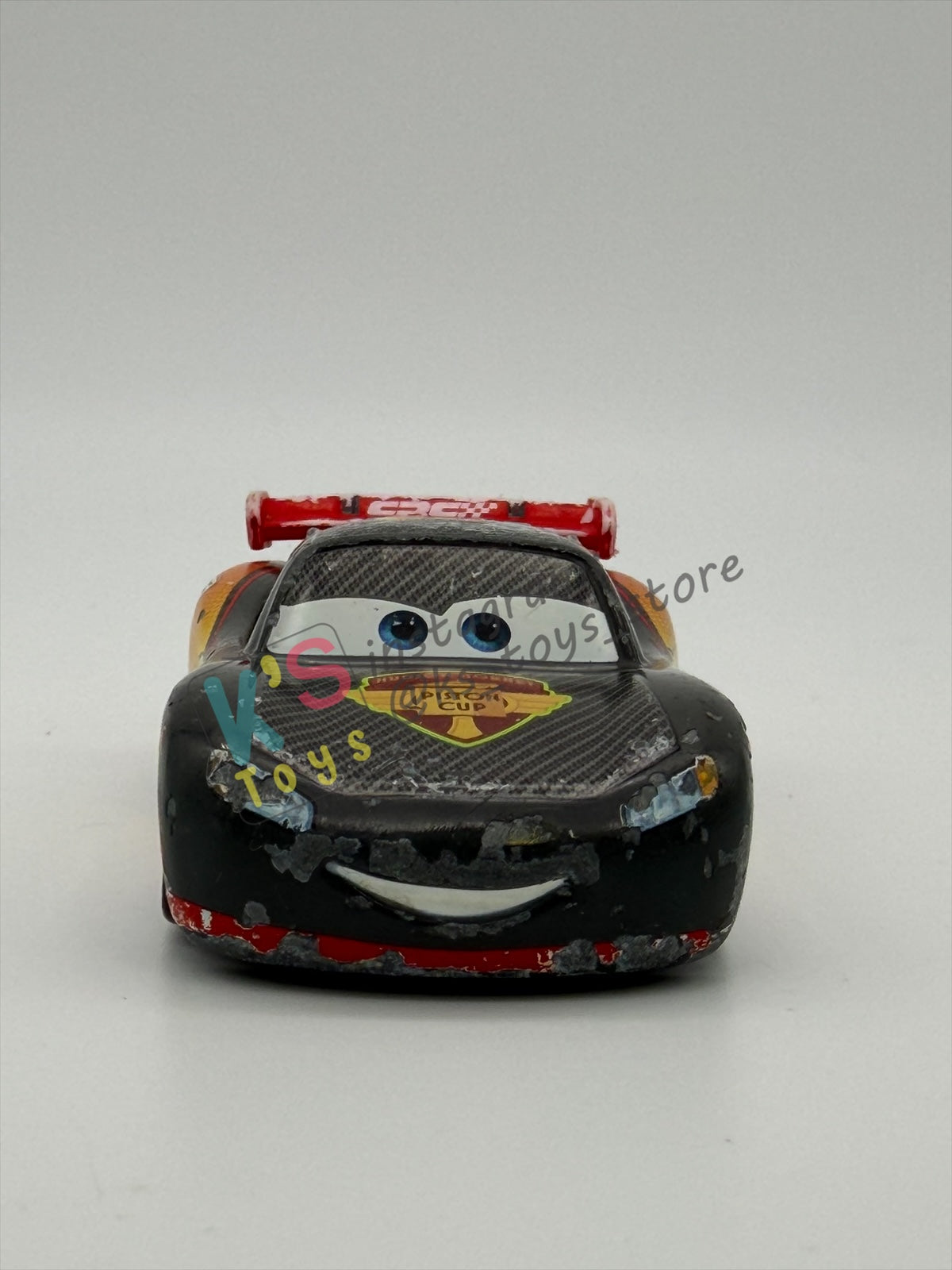 FREE ITEM!!!!! LOOSE DISNEY PIXAR CARS - "CARBON RACERS LIGHTNING MCQUEEN" CARBON RACER SERIES - WELL LOVED/PLAYED CONDITION