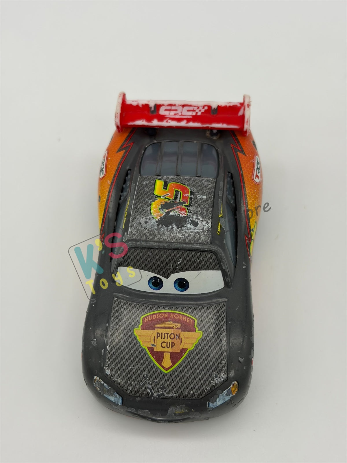 FREE ITEM!!!!! LOOSE DISNEY PIXAR CARS - "CARBON RACERS LIGHTNING MCQUEEN" CARBON RACER SERIES - WELL LOVED/PLAYED CONDITION