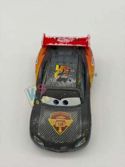 FREE ITEM!!!!! LOOSE DISNEY PIXAR CARS - "CARBON RACERS LIGHTNING MCQUEEN" CARBON RACER SERIES - WELL LOVED/PLAYED CONDITION
