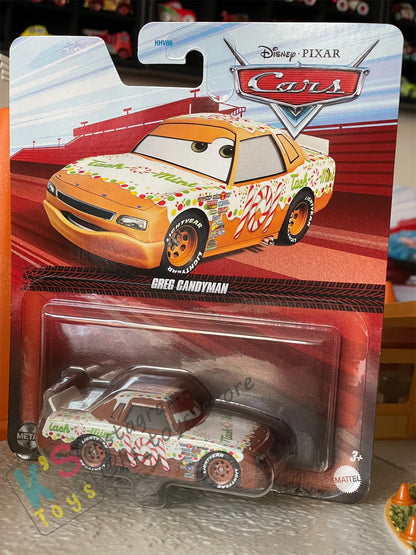 DISNEY PIXAR CARS BY MATTEL, GREG CANDYMAN - 2023 RE-RELEASED - BNIP