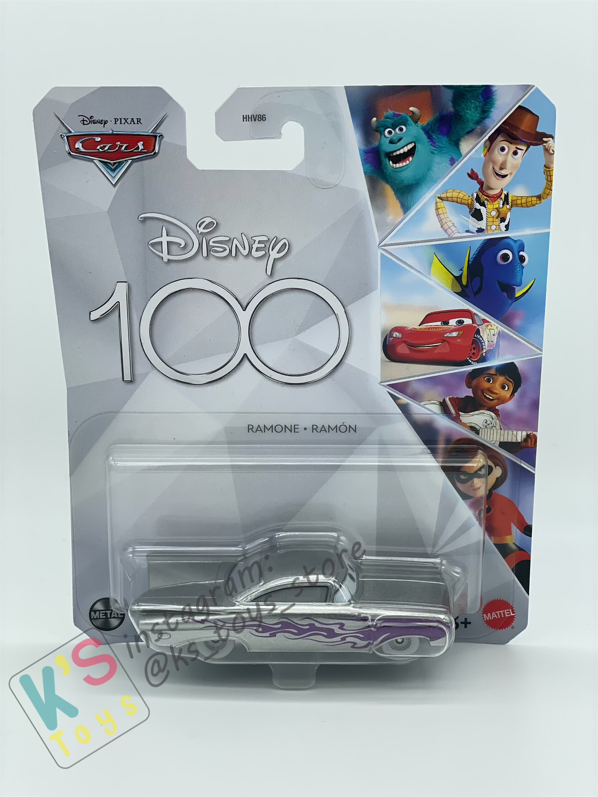 DISNEY PIXAR CARS BY MATTEL - "SILVER RAMONE" 100 YEARS DISNEY ANNIVERSARY 2023 NEW RELEASE - BNIP
