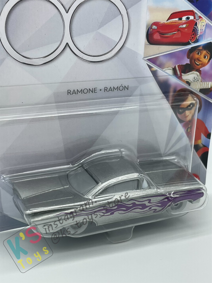 DISNEY PIXAR CARS BY MATTEL - "SILVER RAMONE" 100 YEARS DISNEY ANNIVERSARY 2023 NEW RELEASE - BNIP