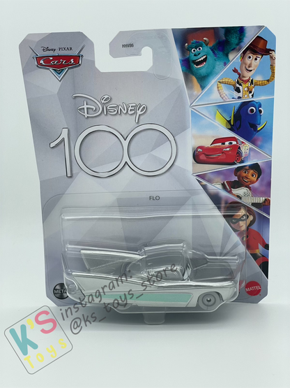 DISNEY PIXAR CARS BY MATTEL, SILVER FLO EXCLUSIVE DISNEY 100 YEARS - 2023 NEW RELEASE - BNIP