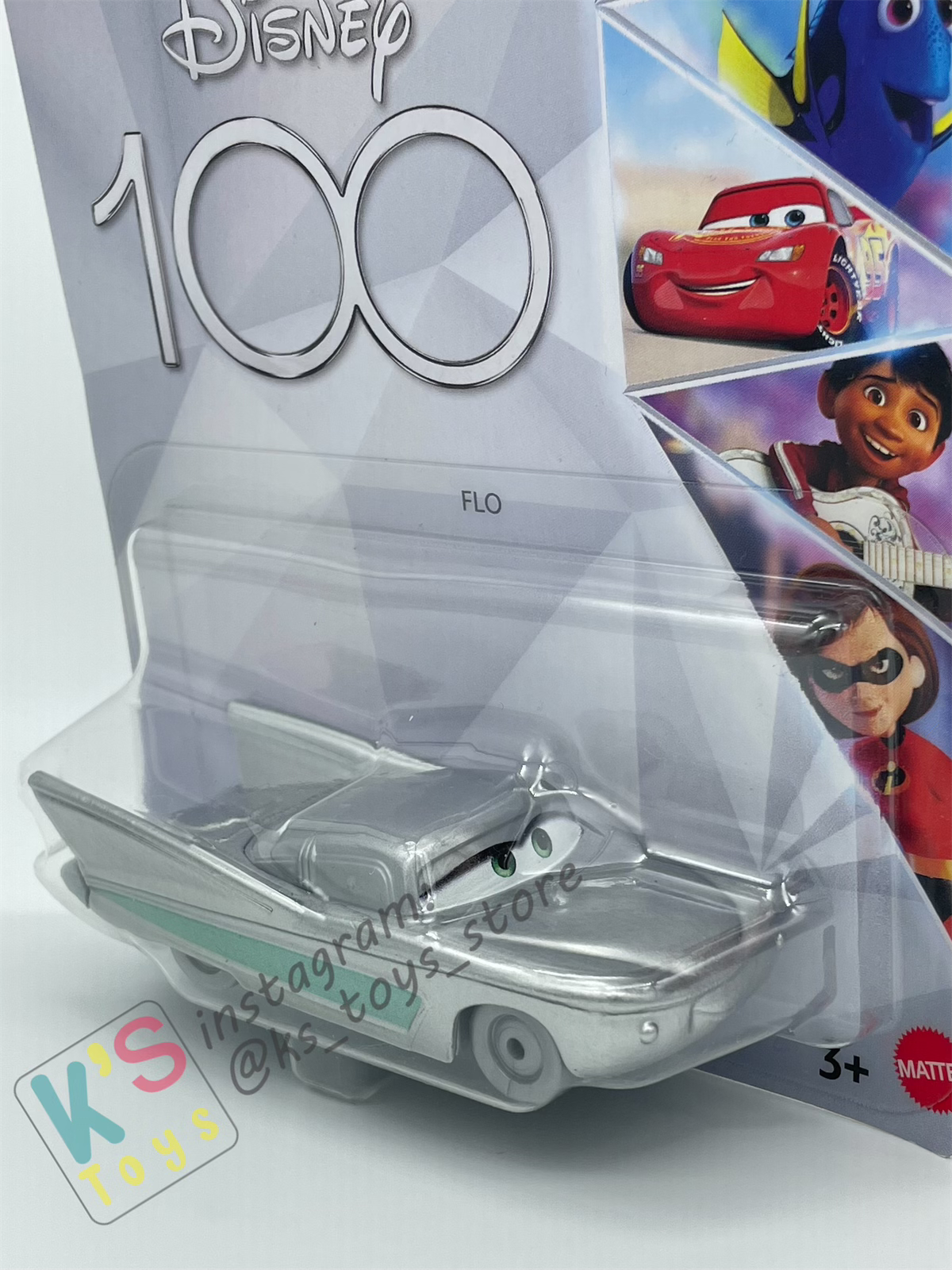 DISNEY PIXAR CARS BY MATTEL, SILVER FLO EXCLUSIVE DISNEY 100 YEARS - 2023 NEW RELEASE - BNIP