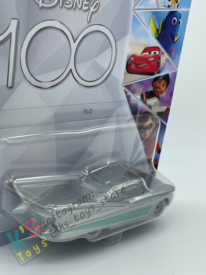 DISNEY PIXAR CARS BY MATTEL, SILVER FLO EXCLUSIVE DISNEY 100 YEARS - 2023 NEW RELEASE - BNIP