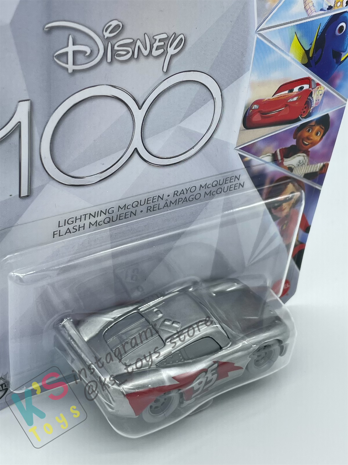 DISNEY PIXAR CARS BY MATTEL, LIGHTNING MCQUEEN SILVER DISNEY 100 YEARS - 2023 NEW RELEASE - BNIP