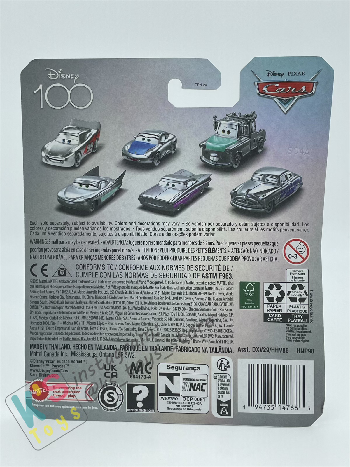 DISNEY PIXAR CARS BY MATTEL, LIGHTNING MCQUEEN SILVER DISNEY 100 YEARS - 2023 NEW RELEASE - BNIP