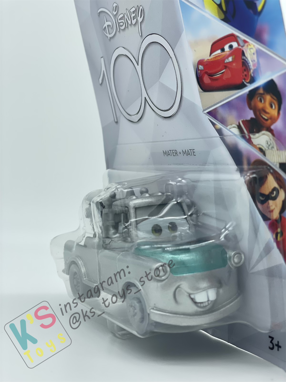 DISNEY PIXAR CARS BY MATTEL - "SILVER MATER" 100 YEARS DISNEY ANNIVERSARY 2023 NEW RELEASE - BNIP