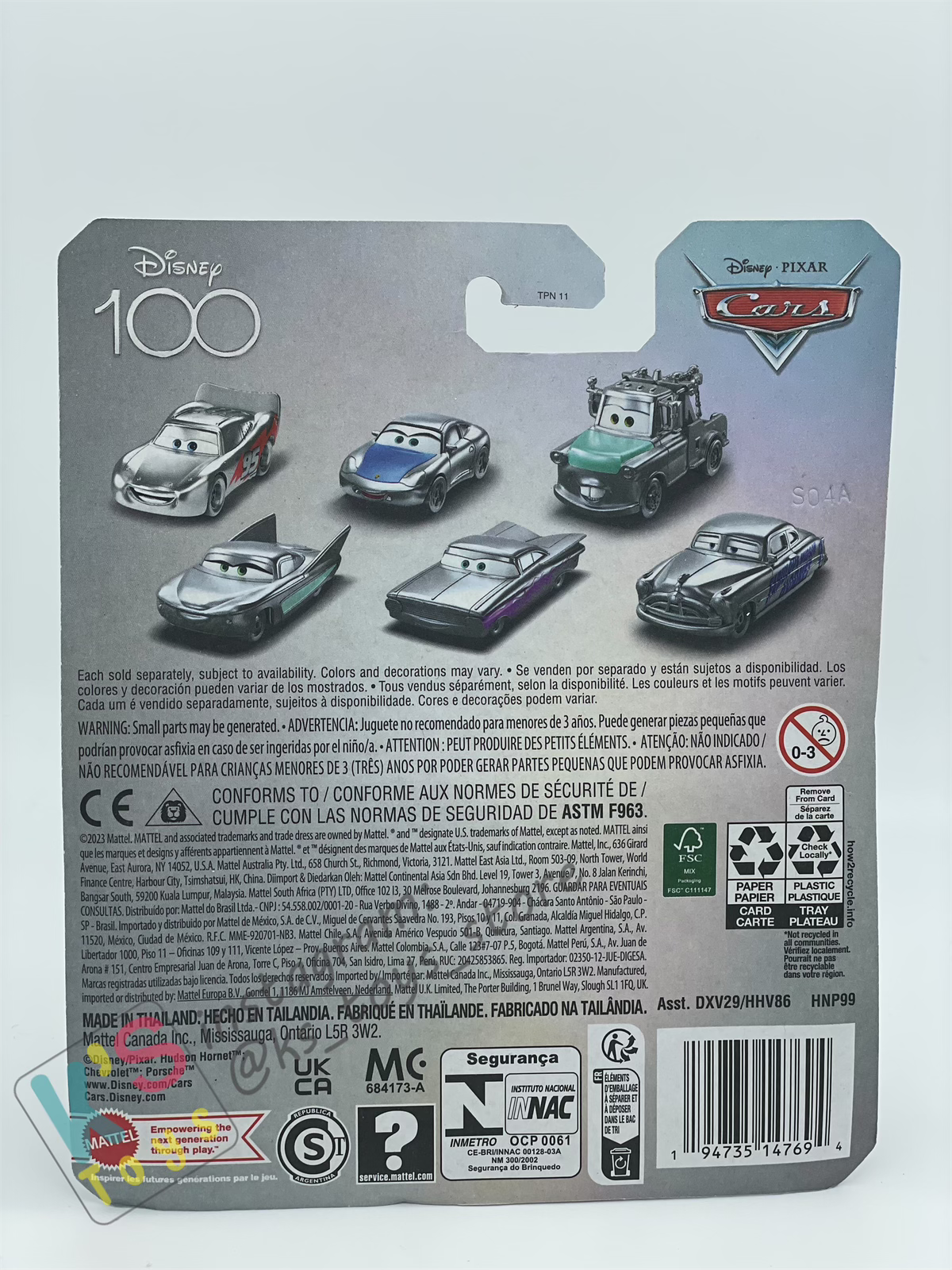 DISNEY PIXAR CARS BY MATTEL - "SILVER MATER" 100 YEARS DISNEY ANNIVERSARY 2023 NEW RELEASE - BNIP