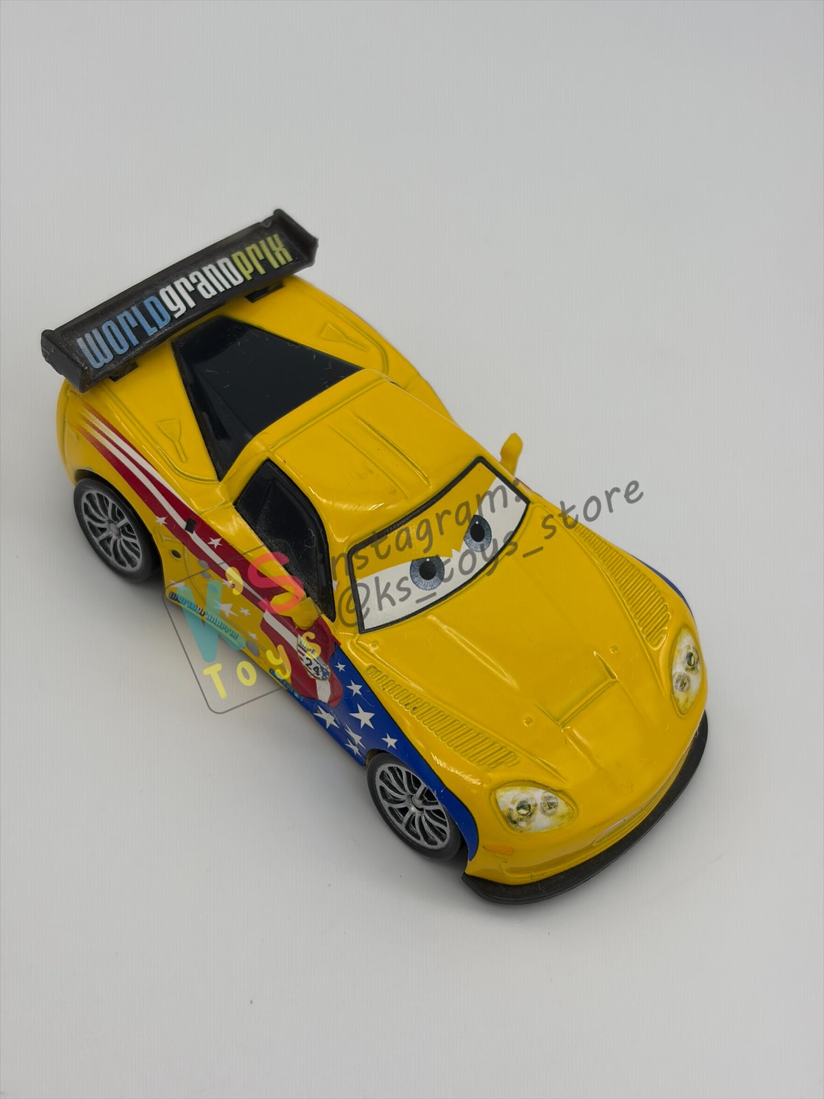 PRE-OWNED / LOOSE DISNEY PIXAR CARS BY MATTEL - "JEFF GORVETTE" - CARS 2 SERIES - NEAR MINT CONDITION - READ DESCRIPTION!!!!!!!!!!!
