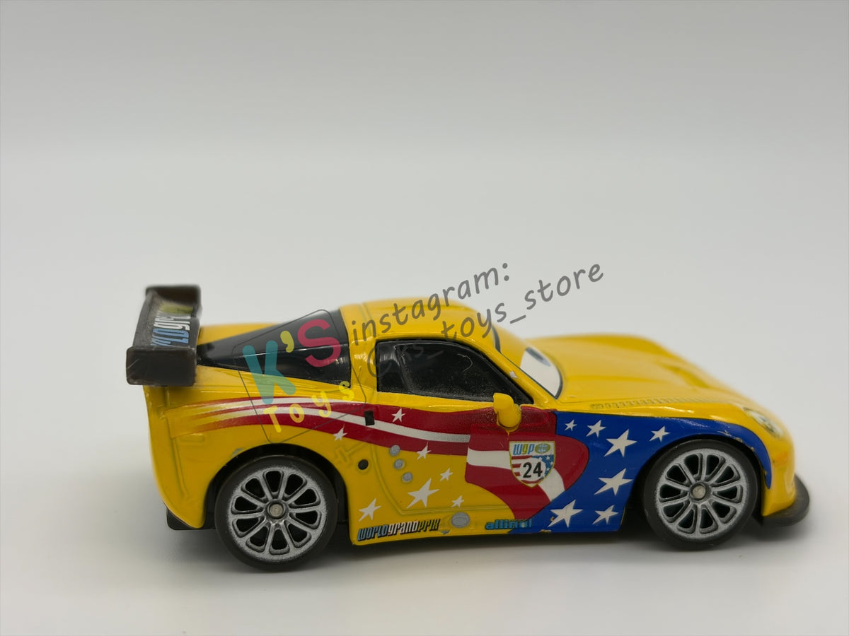 PRE-OWNED / LOOSE DISNEY PIXAR CARS BY MATTEL - "JEFF GORVETTE" - CARS 2 SERIES - NEAR MINT CONDITION - READ DESCRIPTION!!!!!!!!!!!