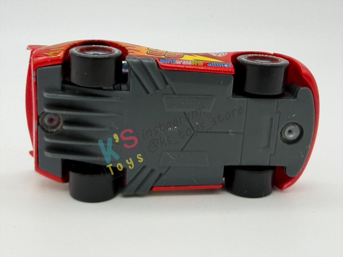 PRE-OWNED / LOOSE DISNEY PIXAR CARS BY MATTEL - "LIGHTNING MCQUEEN WITH RACING WHEELS" CARS 2 SERIES - PLAYED IN GOOD CONDITION - READ DESCRIPTION!!!!!!!!!!
