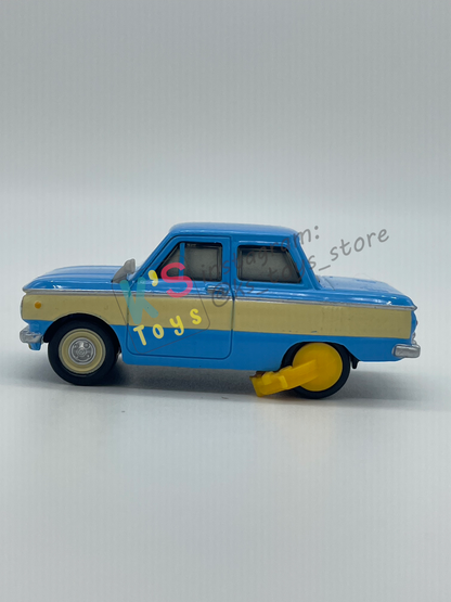 PRE-OWNED / LOOSE DISNEY PIXAR CARS 1:55 BY MATTEL - "VLADIMIR TRUNKOV WITH CAR BOOT" CARS 2 LONDON CHASE SERIES - NEAR MINT CONDITION