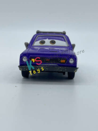 PRE-OWNED / LOOSE DISNEY PIXAR CARS 1:55 BY MATTEL - "DON CRUMLIN (BROWN EYES VARIANT)" CARS 2 LONDON CHASE SERIES - NEAR MINT CONDITION