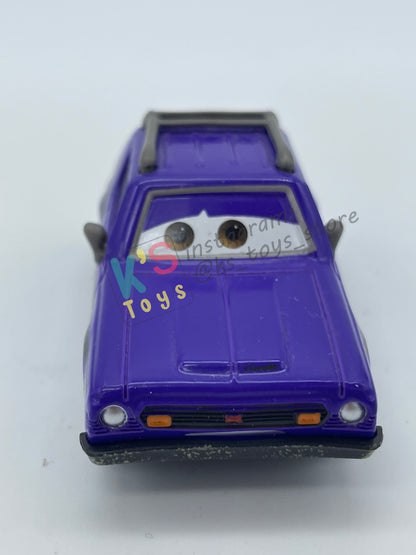 PRE-OWNED / LOOSE DISNEY PIXAR CARS 1:55 BY MATTEL - "DON CRUMLIN (BROWN EYES VARIANT)" CARS 2 LONDON CHASE SERIES - NEAR MINT CONDITION