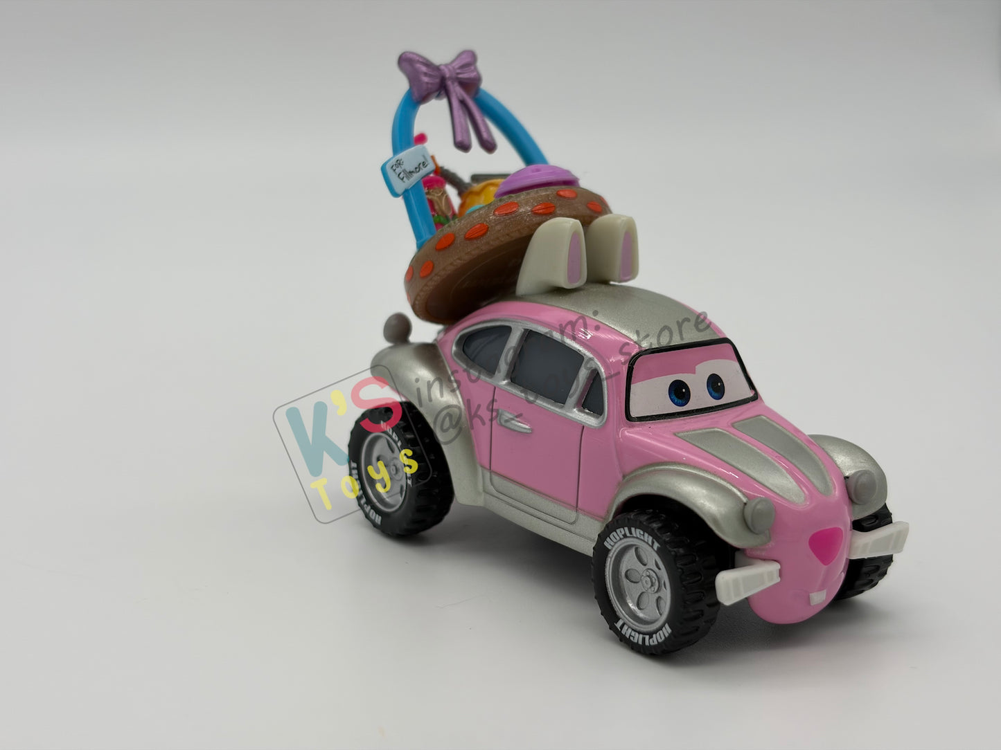 PRE-OWNED / LOOSE DISNEY PIXAR CARS - "EASTER BUGGY WITH BASKET" MATER AND THE EASTER BUGGY SERIES - MINT / NEAR MINT CONDITION