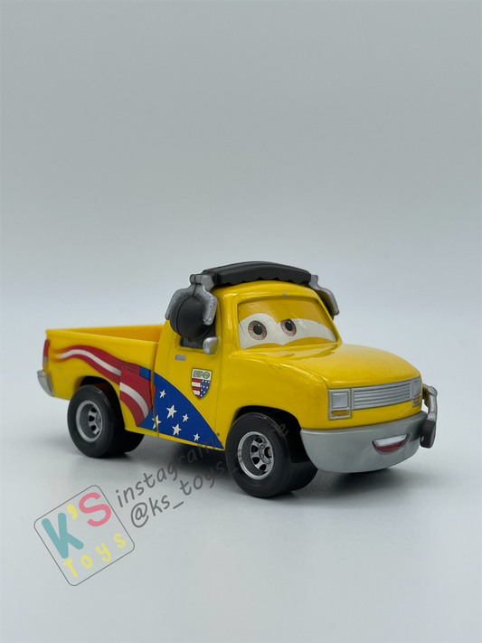 PRE-OWNED / LOOSE DISNEY PIXAR CARS - "JOHN LASSETIRES / JEFF GORVETTE CREW CHIEF" - GOOD CONDITION