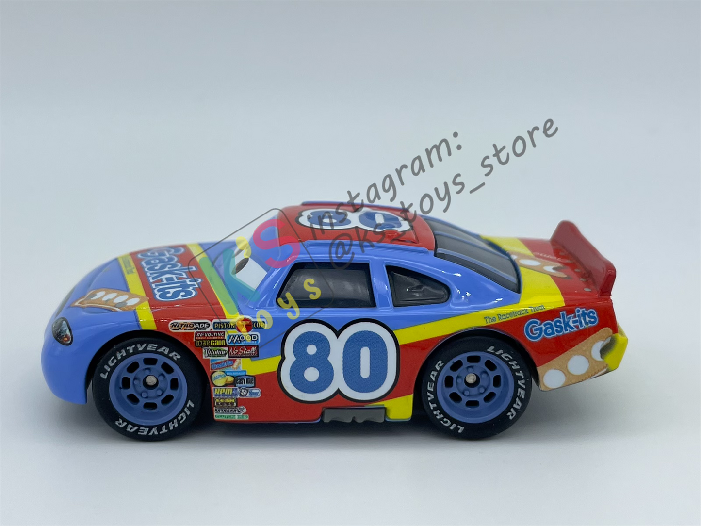PRE-OWNED / LOOSE DISNEY PIXAR CARS - "SAGE VANDERSPIN / GASK-ITS #80" RUBBER TIRES - GOOD CONDITION